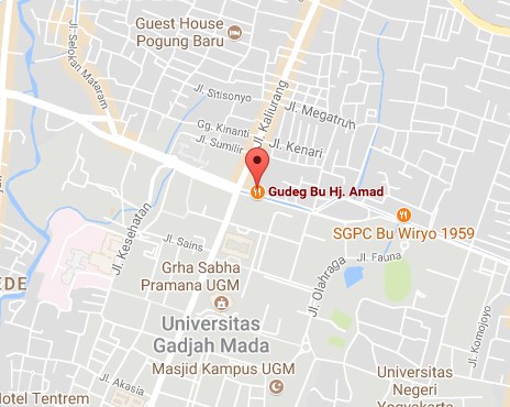 Peta Alamat Gudeg Bu Hj. Ahmad Yogyakarta