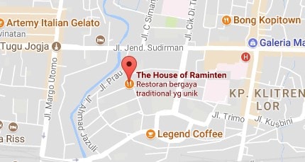 peta lokasi alamat the house of raminten